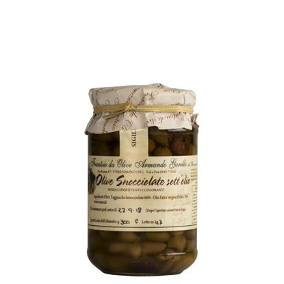 Image de Olives dénoyautées variété Taggiasca à l’huile d’Olive Extra Vierge